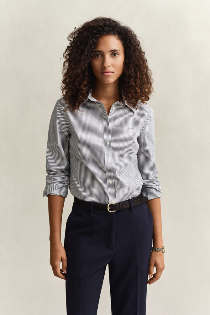 Slim Fit Striped Poplin Shirt Slim Fit Striped Poplin Shirt