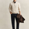 Slub Cotton Blend Polo Sweater Slub Cotton Blend Polo Sweater