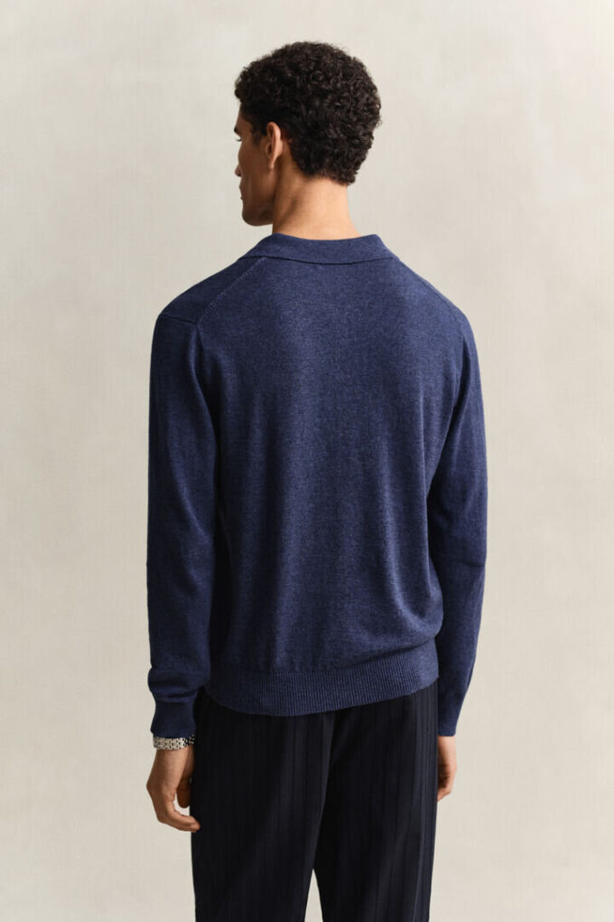 Slub Cotton Blend Polo Sweater Slub Cotton Blend Polo Sweater