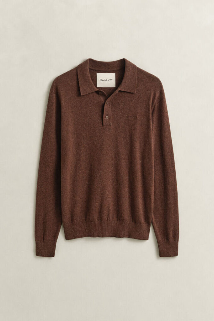 Slub Cotton Blend Polo Sweater Slub Cotton Blend Polo Sweater