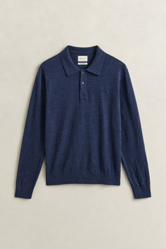 Slub Cotton Blend Polo Sweater Slub Cotton Blend Polo Sweater