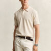 Slub Cotton Blend Short Sleeve Polo Sweater Slub Cotton Blend Short Sleeve Polo Sweater