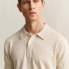 Slub Cotton Blend Short Sleeve Polo Sweater Slub Cotton Blend Short Sleeve Polo Sweater