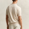 Slub Cotton Blend Short Sleeve Polo Sweater Slub Cotton Blend Short Sleeve Polo Sweater
