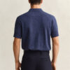 Slub Cotton Blend Short Sleeve Polo Sweater Slub Cotton Blend Short Sleeve Polo Sweater