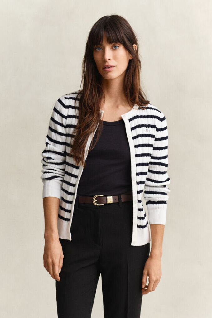 Striped Cable Knit Cardigan Striped Cable Knit Cardigan