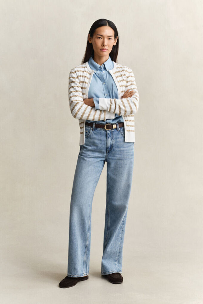 Striped Cable Knit Cardigan Striped Cable Knit Cardigan