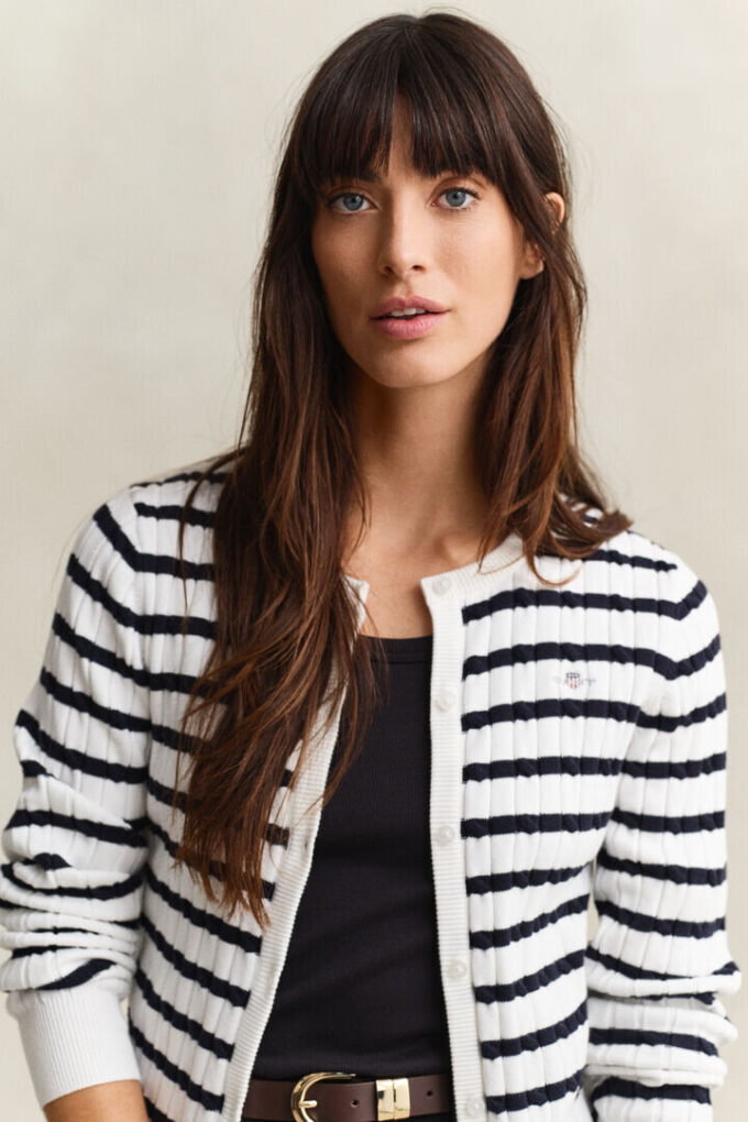 Striped Cable Knit Cardigan Striped Cable Knit Cardigan