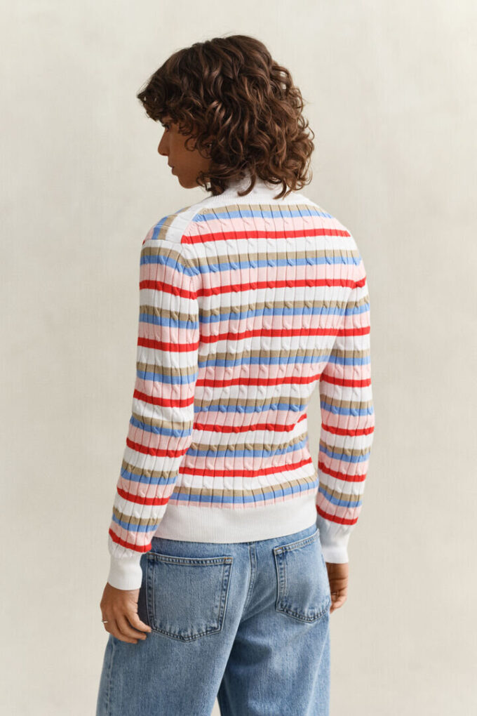 Striped Cable Knit Cardigan Striped Cable Knit Cardigan