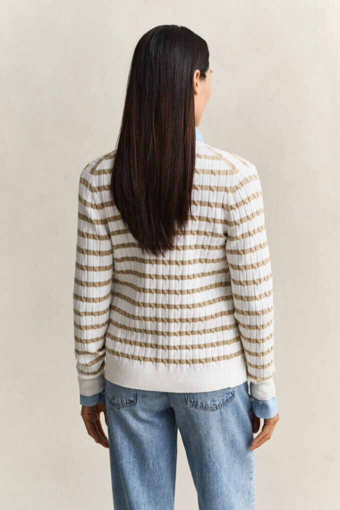 Striped Cable Knit Cardigan Striped Cable Knit Cardigan