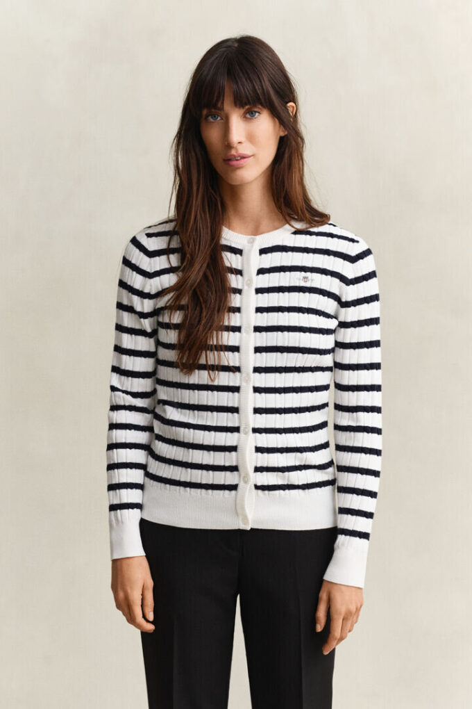 Striped Cable Knit Cardigan Striped Cable Knit Cardigan