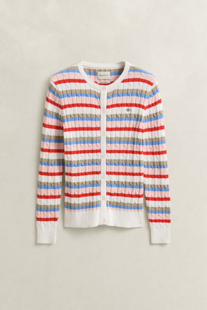 Striped Cable Knit Cardigan Striped Cable Knit Cardigan