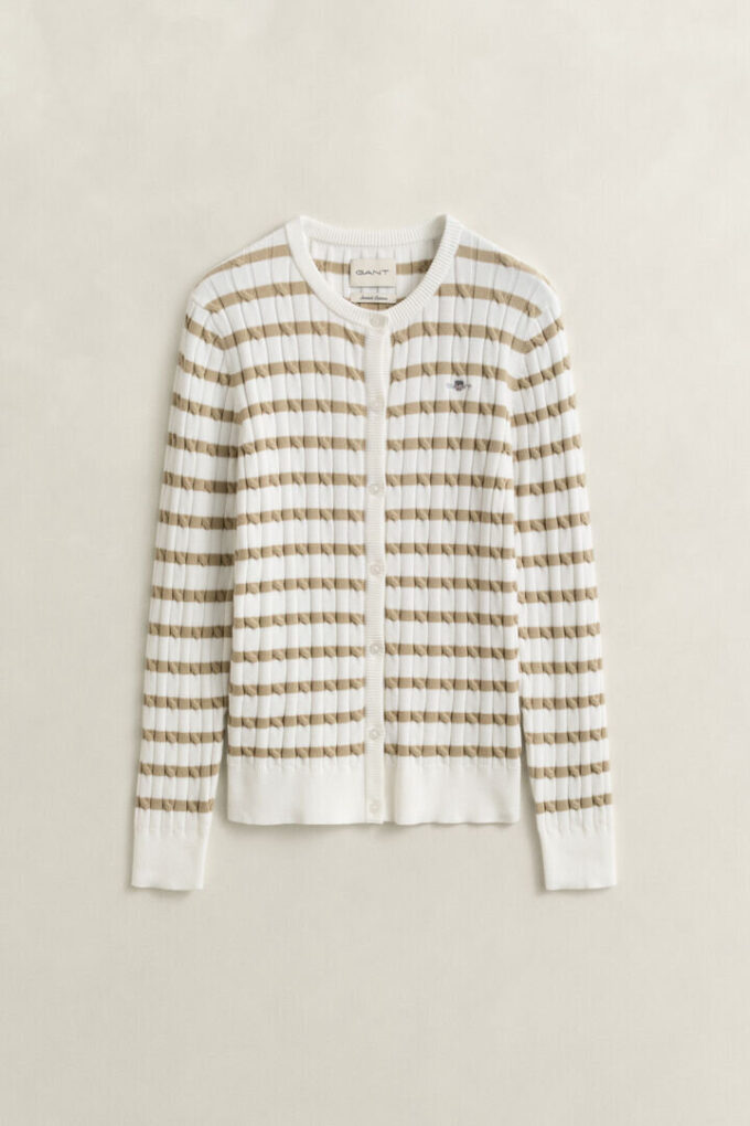 Striped Cable Knit Cardigan Striped Cable Knit Cardigan