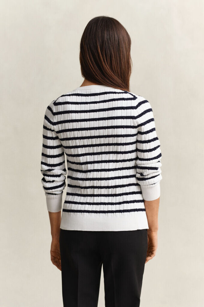 Striped Cable Knit Cardigan Striped Cable Knit Cardigan