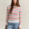 Striped Cable Knit Crew Neck Sweater Striped Cable Knit Crew Neck Sweater