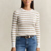 Striped Cable Knit Crew Neck Sweater Striped Cable Knit Crew Neck Sweater