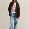 Striped Cable Knit Crew Neck Sweater Striped Cable Knit Crew Neck Sweater