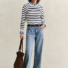 Striped Cable Knit Crew Neck Sweater Striped Cable Knit Crew Neck Sweater