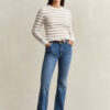 Striped Cable Knit Crew Neck Sweater Striped Cable Knit Crew Neck Sweater