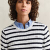 Striped Cable Knit Crew Neck Sweater Striped Cable Knit Crew Neck Sweater