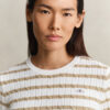 Striped Cable Knit Crew Neck Sweater Striped Cable Knit Crew Neck Sweater