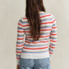 Striped Cable Knit Crew Neck Sweater Striped Cable Knit Crew Neck Sweater