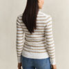 Striped Cable Knit Crew Neck Sweater Striped Cable Knit Crew Neck Sweater