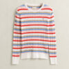 Striped Cable Knit Crew Neck Sweater Striped Cable Knit Crew Neck Sweater