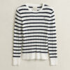 Striped Cable Knit Crew Neck Sweater Striped Cable Knit Crew Neck Sweater