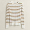 Striped Cable Knit Crew Neck Sweater Striped Cable Knit Crew Neck Sweater