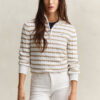 Striped Cable Knit Half-Zip Sweater Striped Cable Knit Half-Zip Sweater