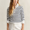 Striped Cable Knit Half-Zip Sweater