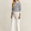 Striped Cable Knit Half-Zip Sweater