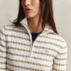 Striped Cable Knit Half-Zip Sweater Striped Cable Knit Half-Zip Sweater