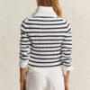 Striped Cable Knit Half-Zip Sweater