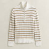 Striped Cable Knit Half-Zip Sweater Striped Cable Knit Half-Zip Sweater