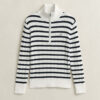 Striped Cable Knit Half-Zip Sweater
