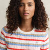 Striped Cable Knit Short Sleeve Sweater Striped Cable Knit Short Sleeve Sweater