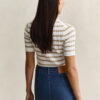 Striped Cable Knit Short Sleeve Sweater Striped Cable Knit Short Sleeve Sweater