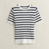 Striped Cable Knit Short Sleeve Sweater Striped Cable Knit Short Sleeve Sweater