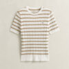 Striped Cable Knit Short Sleeve Sweater Striped Cable Knit Short Sleeve Sweater