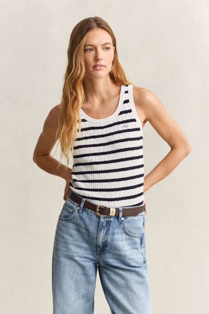 Striped Cable Knit Tank Top Striped Cable Knit Tank Top