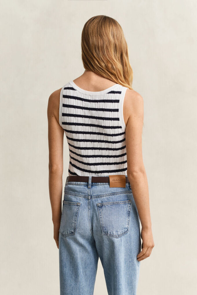 Striped Cable Knit Tank Top Striped Cable Knit Tank Top
