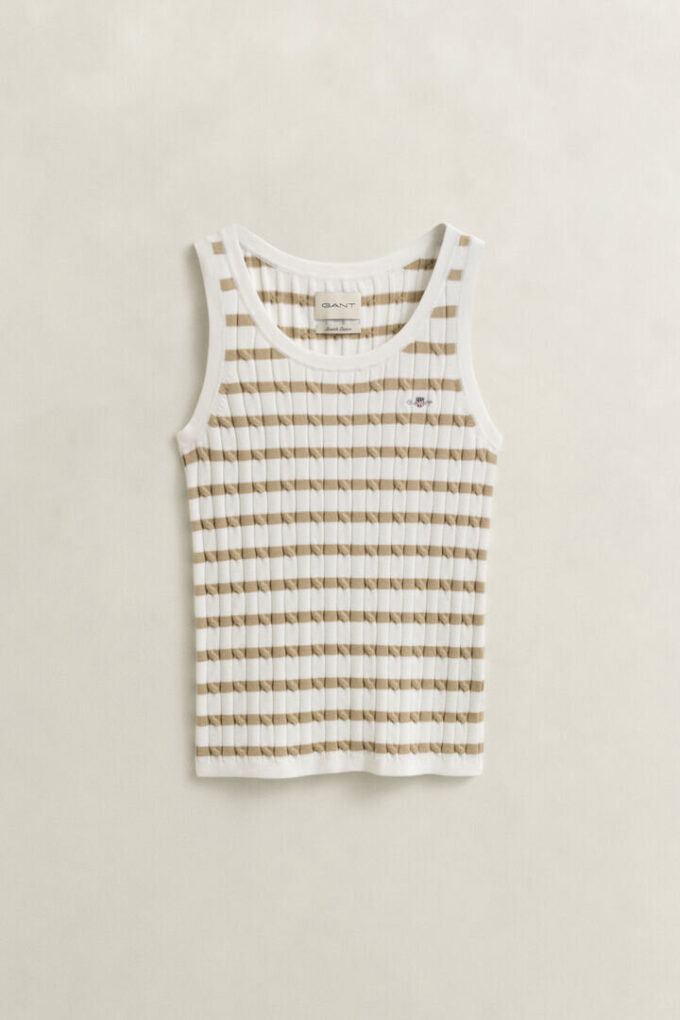 Striped Cable Knit Tank Top Striped Cable Knit Tank Top