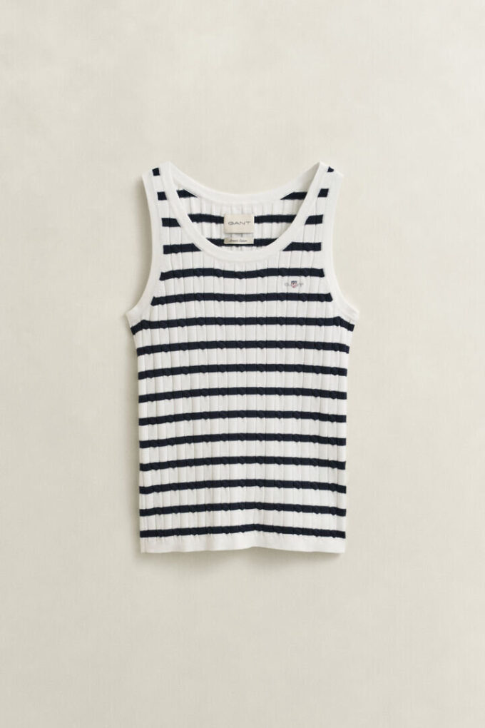 Striped Cable Knit Tank Top Striped Cable Knit Tank Top
