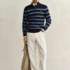 Striped Cotton Cable Knit Half-Zip Sweater Striped Cotton Cable Knit Half-Zip Sweater