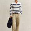 Striped Cotton Cable Knit Half-Zip Sweater Striped Cotton Cable Knit Half-Zip Sweater