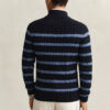 Striped Cotton Cable Knit Half-Zip Sweater Striped Cotton Cable Knit Half-Zip Sweater
