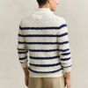 Striped Cotton Cable Knit Half-Zip Sweater Striped Cotton Cable Knit Half-Zip Sweater