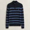Striped Cotton Cable Knit Half-Zip Sweater Striped Cotton Cable Knit Half-Zip Sweater